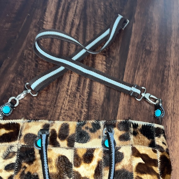 Calf pony hair designer bag with tweed backing! Two straps/ worn two ways!! - Picture 7 of 8